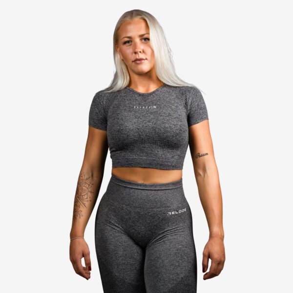 Relode Cropped T-Shirt Grey - S