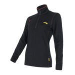 Sensor Merino Fleece Sweatshirt – Dame – Lynlås i halv længde – Sort – Str. S