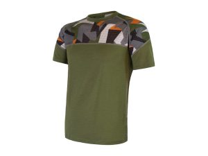 Sensor Merino Impress - Merinould T-shirt med korte ærmer -Herre- Safari/Camo - Str. XXL